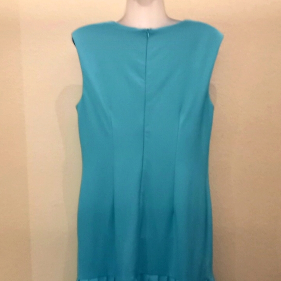 Sandra Darren Aqua Keyhole Neck Midi Dress - Picture 9 of 15
